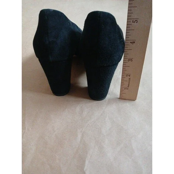 Lavorazione Artigiana Round Toe Heels Womens EU 38 US 7.5 Black Suede Preppy - Picture 5 of 9